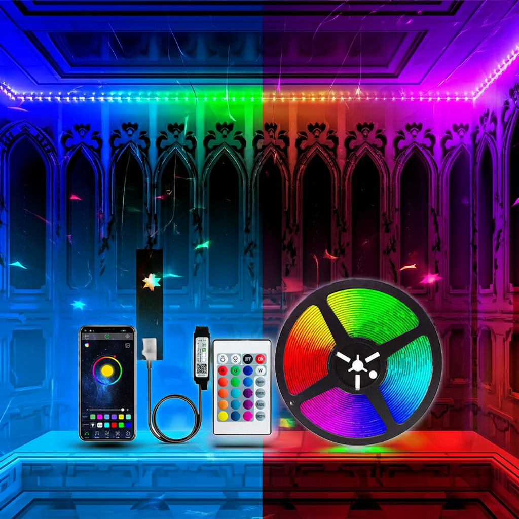 Bluetooth LED Strip Lights Smart SMD 5050 APP Remote Control Flexible Ribbon Diode Lamp Tape TV Backlights Game Room Home Decor