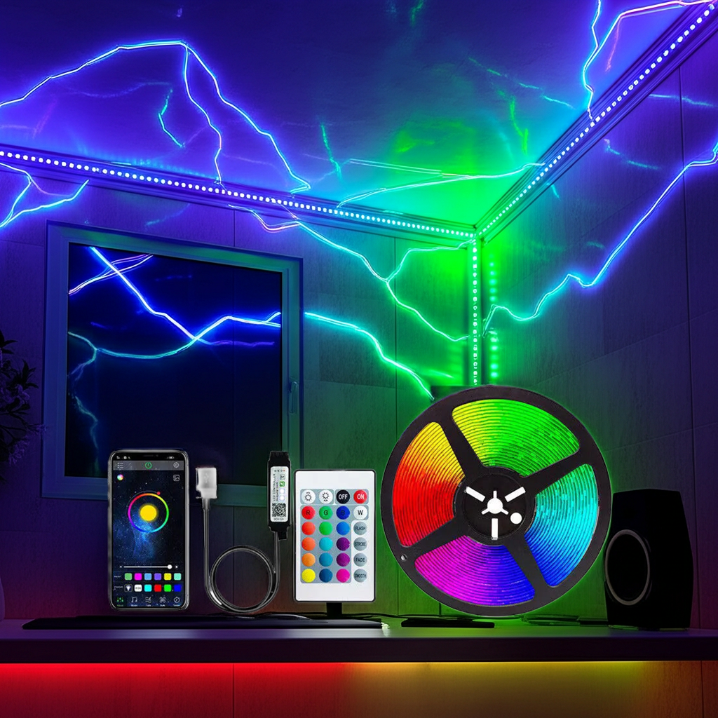 Bluetooth LED Strip Lights Smart SMD 5050 APP Remote Control Flexible Ribbon Diode Lamp Tape TV Backlights Game Room Home Decor