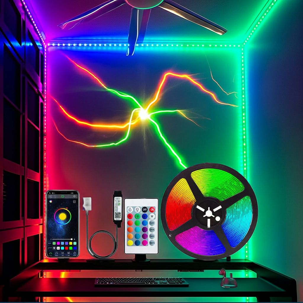 Bluetooth LED Strip Lights Smart SMD 5050 APP Remote Control Flexible Ribbon Diode Lamp Tape TV Backlights Game Room Home Decor