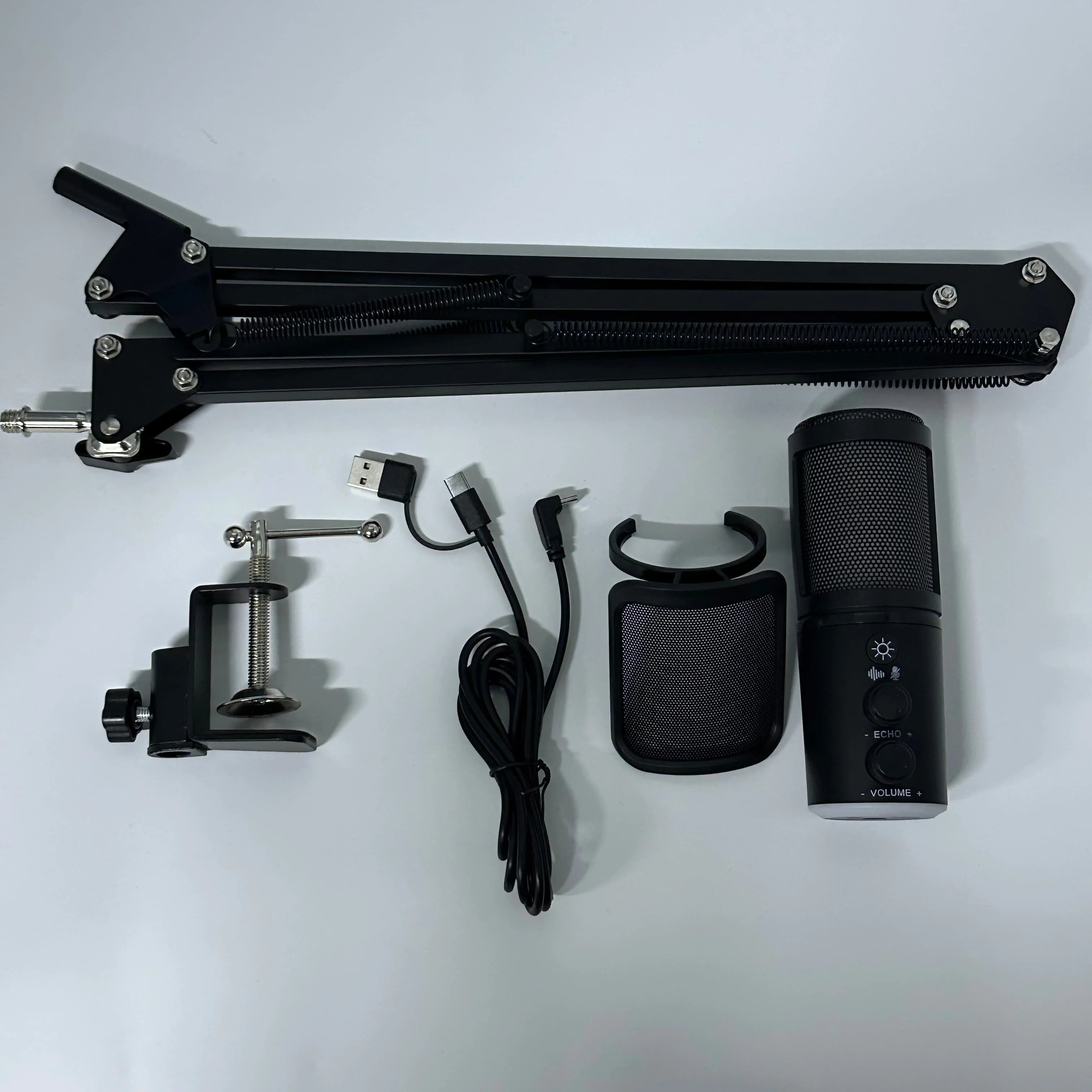 Black Color Microphone for Music Recording Streaming Gaming & YouTube Singing Wired Type C Connector Omni-Directional Pattern