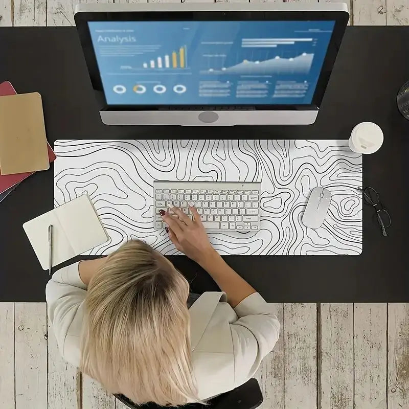 1PC Large Mouse Pad, Office Gaming Table Mat, Non-slip Rubber Base Washable Mouse Pad For Work, Gaming And Office