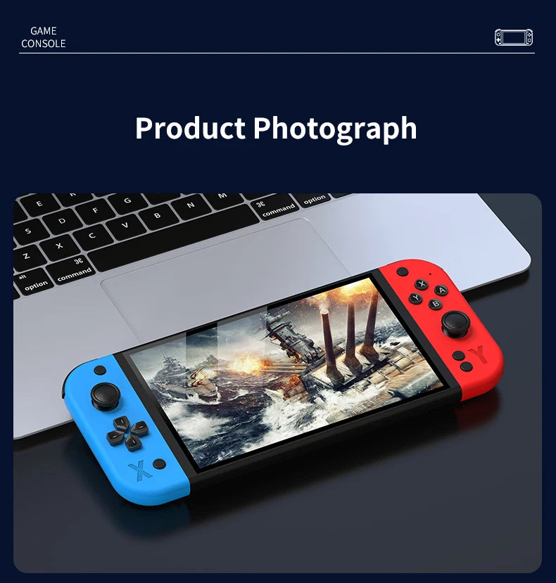 G90 7inch 64GB 4000mAh portable handheld game console arcade high-definition For PSP/PS1 nostalgic retro TV Gaming Controller