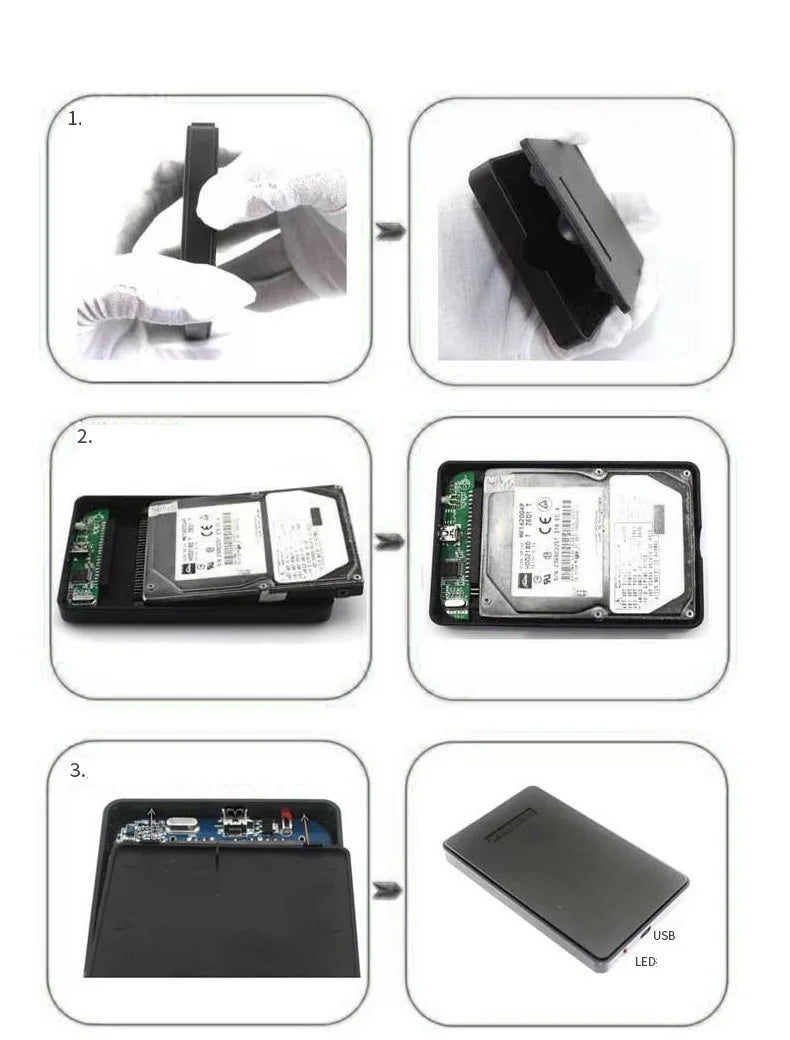 2.5 inch HDD Case SATA to USB3.0 Hard Drive Enclosure 5 Gbps 4TB SSD Box Sata to USB 3.0 Hard Disk Case Optibay Caddy 2.5 Sata