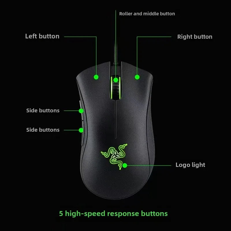 Razer DeathAdder Essential Wired Gaming Mouse - 6400 DPI Esports Edition